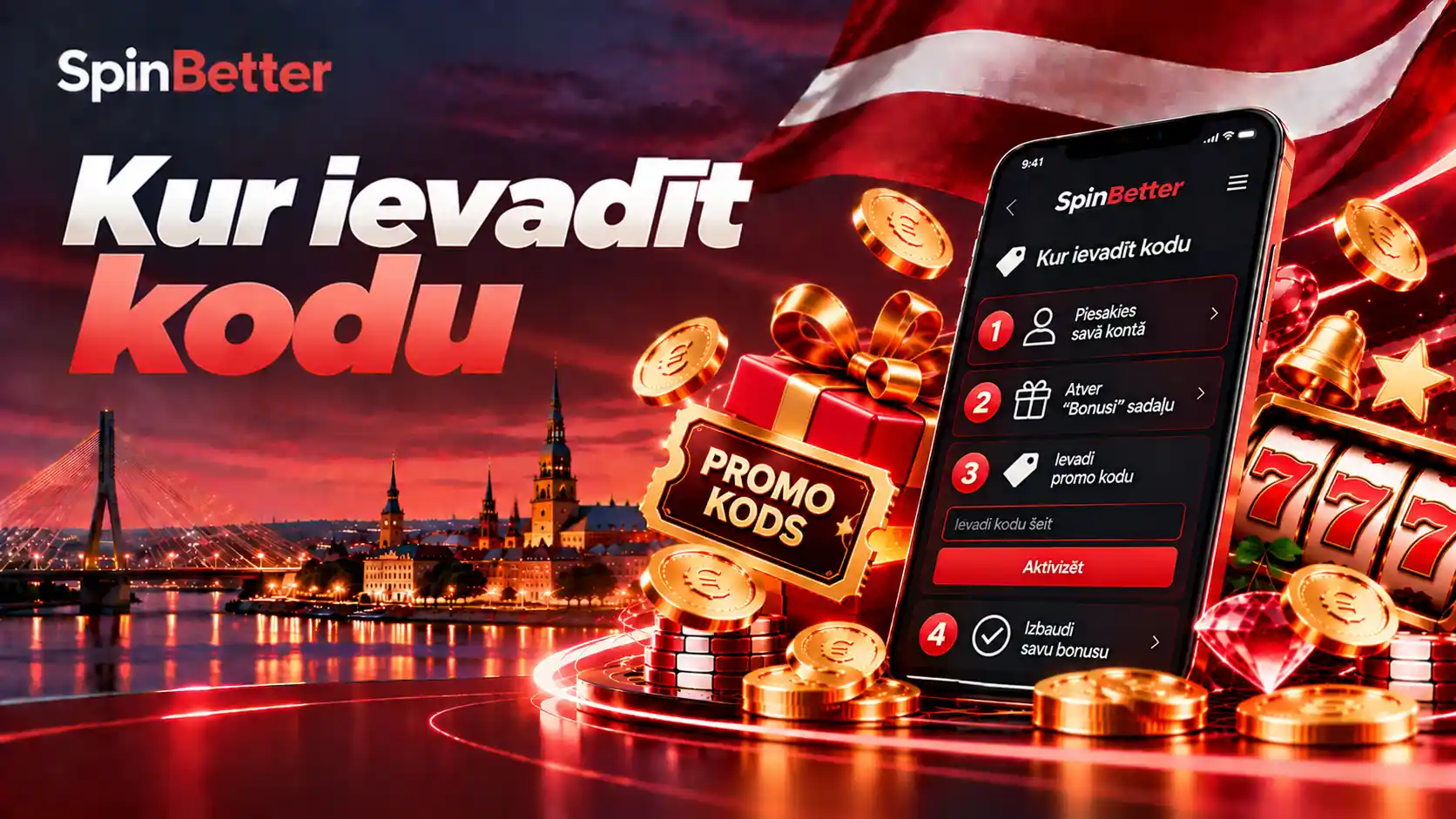 Kur ievadīt SpinBetter promo code: četri soļi no pieteikšanās līdz bonusa izvēlei